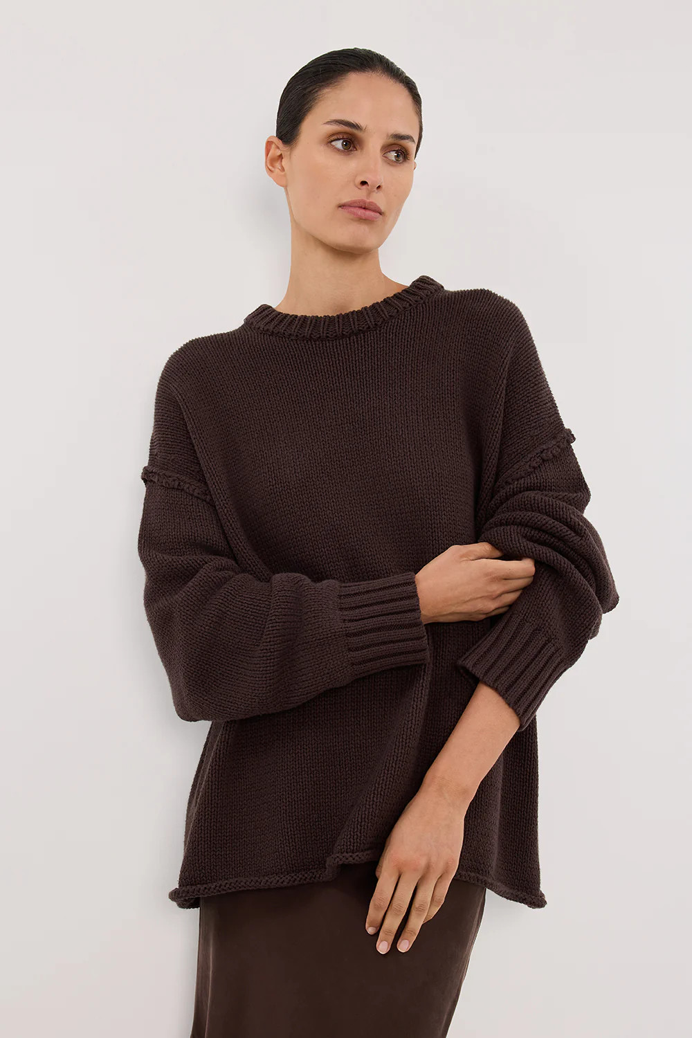 ROY CHOC LONGLINE KNIT JUMPER | DISSH