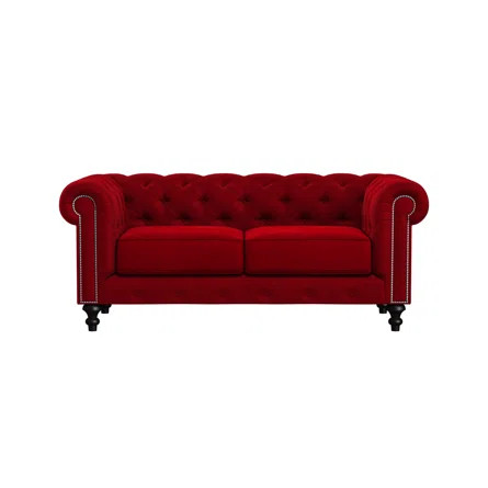 House of Hampton® Saunders 72" Rolled Arm Chesterfield Sofa with Reversible Cushions | Wayfair North America