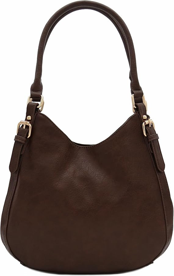 Lightweight 3 Compartment Faux Leather Medium Hobo Bag | Amazon (US)