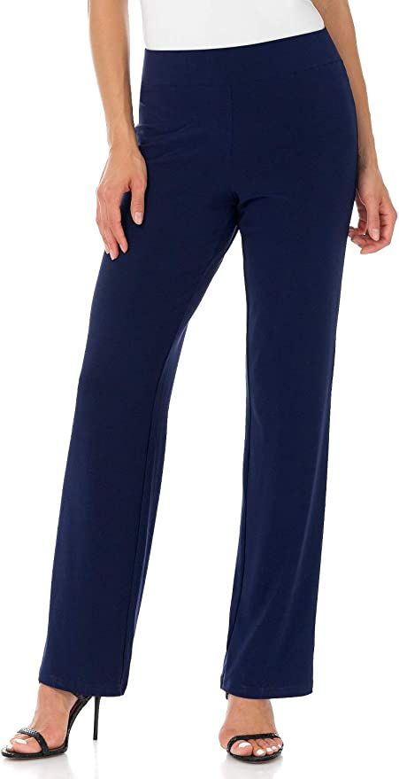 Rekucci Travel in Style Women's Soft Knit Classic Straight Leg Pant | Amazon (US)