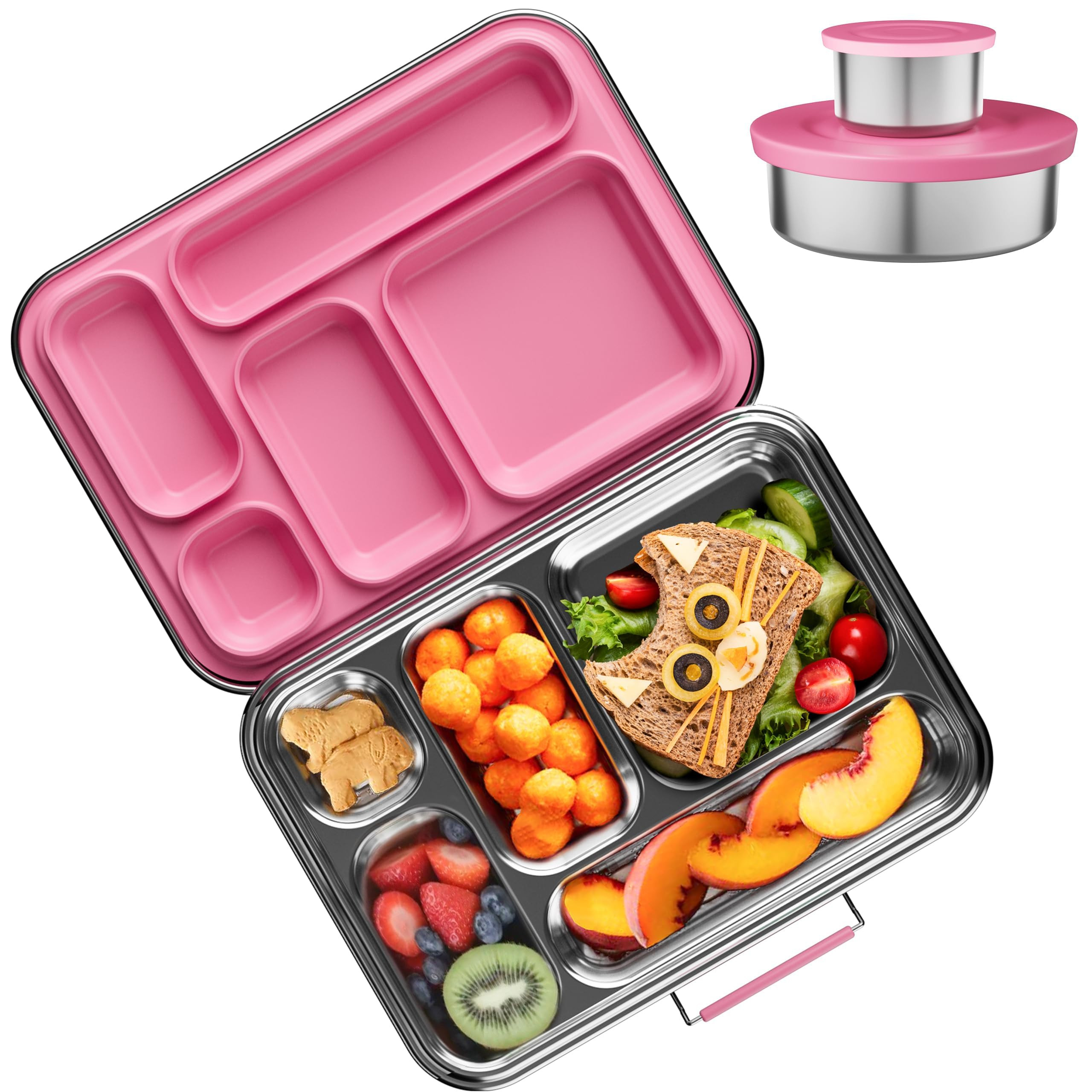 Stainless Steel Bento Box Kids, Kids Metal Bento Lunch Box BPA Free Lunch Box Containers 304 Stai... | Amazon (US)