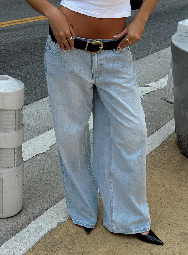 Ramos Low Rise Denim Jeans Light Wash Petite | Princess Polly US