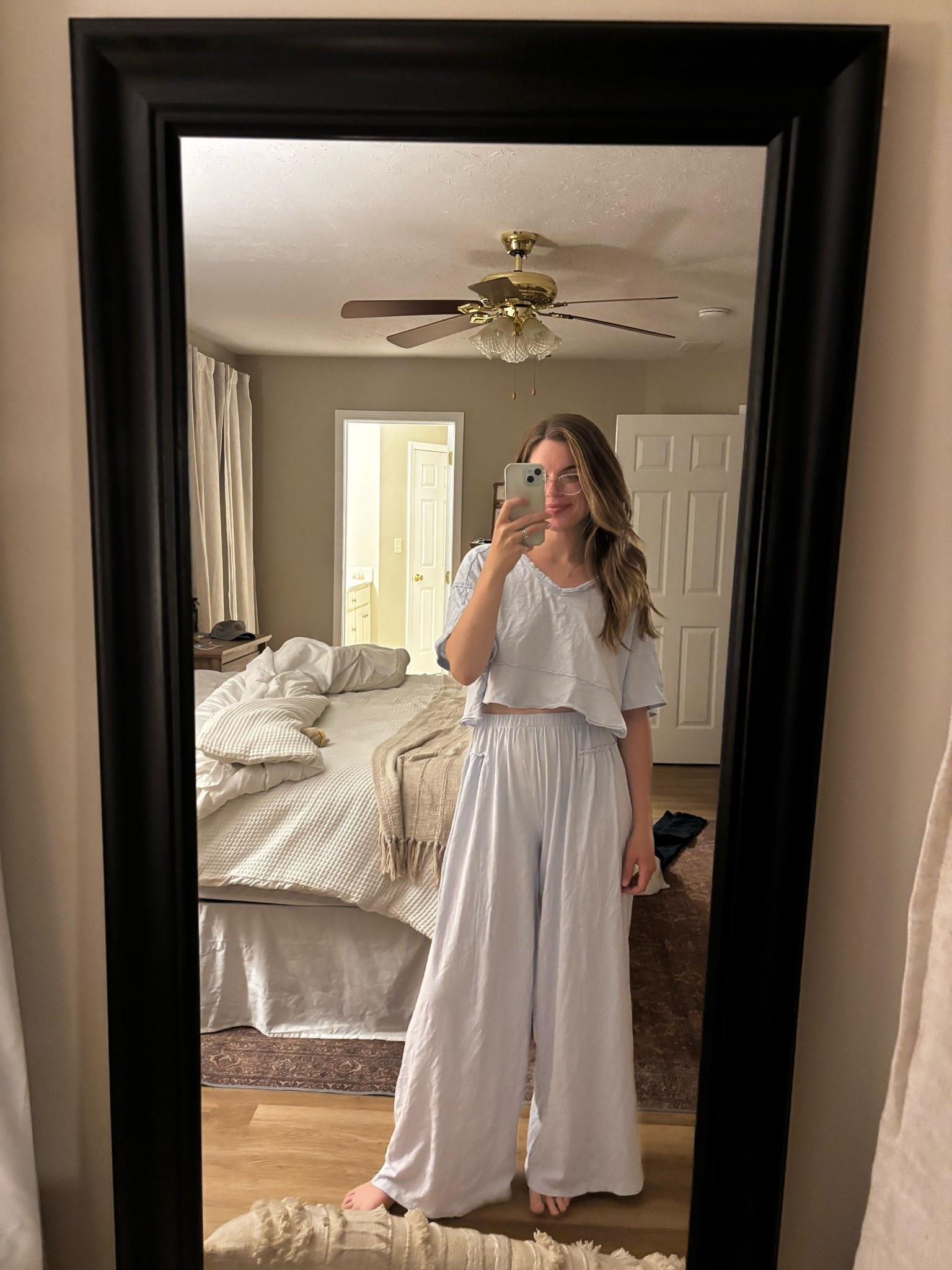 Not Chandler laying his clothes out for work like he’s going to school the next morning 😭😂😂 love this set from @Aerie I’ve washed it twice now and as long as you follow the label instructions it is completely fine! 100% cotton!! A win for sure! Hopped out of bed to show off this one hahah code sunnysteals will save you some money at checkout!

#LTKootd #LTKmomlife #LTKselfcare