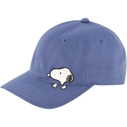 Peanuts Snoopy Dad Hat, Peek-a-Boo Style Adult Baseball Cap with Curved Brim, Blue, One Size | Amazon (US)