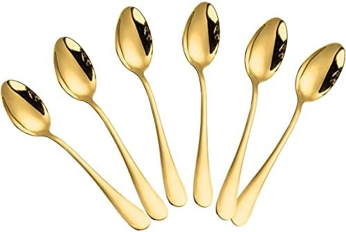 Demitasse Espresso Spoons, Mini Coffee Spoon, Stainless Steel Small Spoons for Dessert, Tea,Set of 6 | Amazon (US)