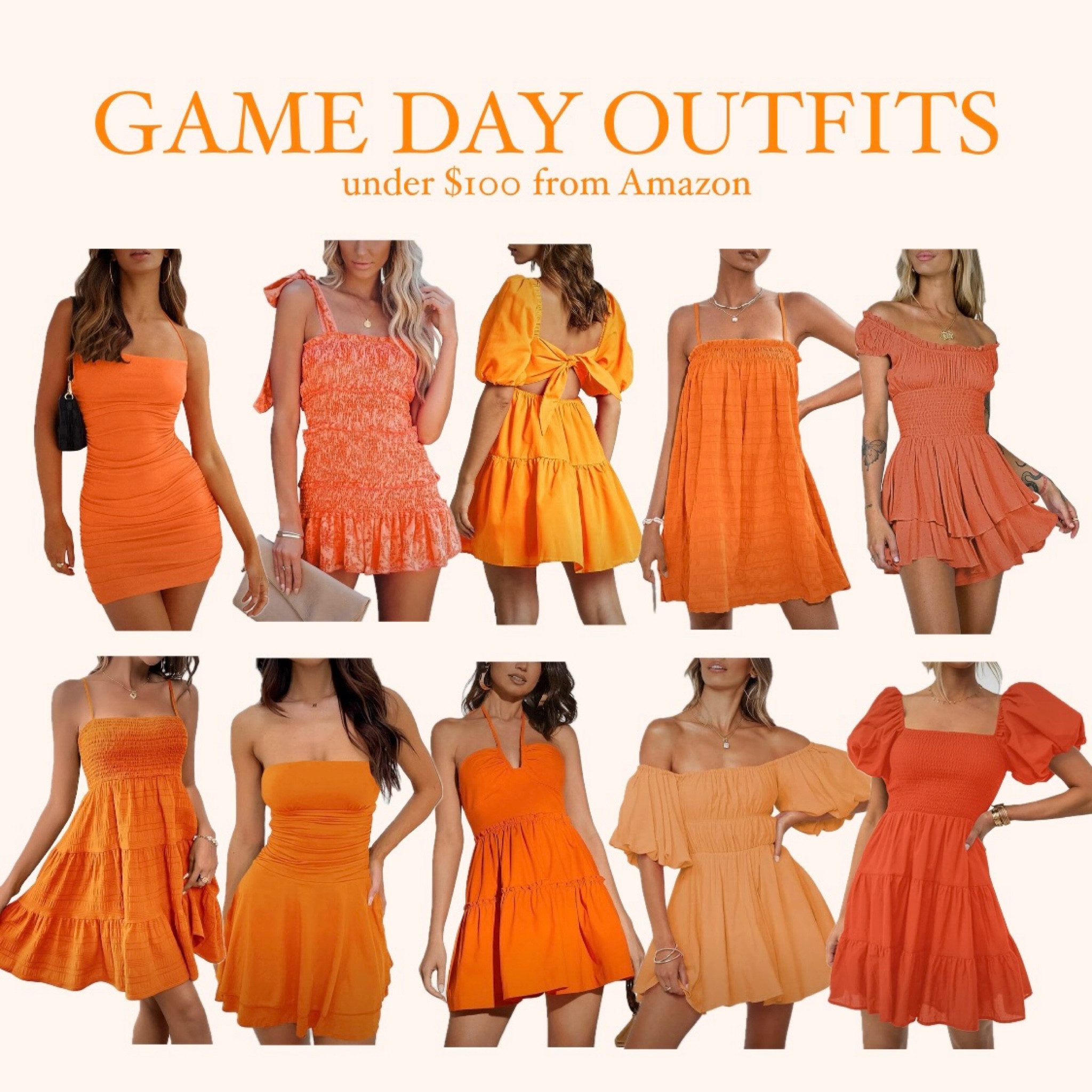 ORANGE GAME DAY! Game day, Gameday, Game day outfit, Gameday outfit, Game day dress, Gameday dress, Game day look, Gameday look, tailgate, tailgating, college, college game day, college gameday, SEC, fraternity, fraternities, sorority, sororities, sorority outfit, sorority recruitment, sorority rush, football, black dress, black mini dress, black midi dress, black maxi dress, black dresses, black mini dresses, black midi dresses, black maxi dresses, black matching set, black matching sets, The University of Alabama, Bama, The University of Georgia, UGA, The University of South Carolina, USC, The University of Arkansas, UArk, Mississippi State University, MSU, The University of Missouri, Mizzou, Texas A&M University, College Station, The University of Oklahoma, The University of Texas, Vanderbilt University, Vandy, 