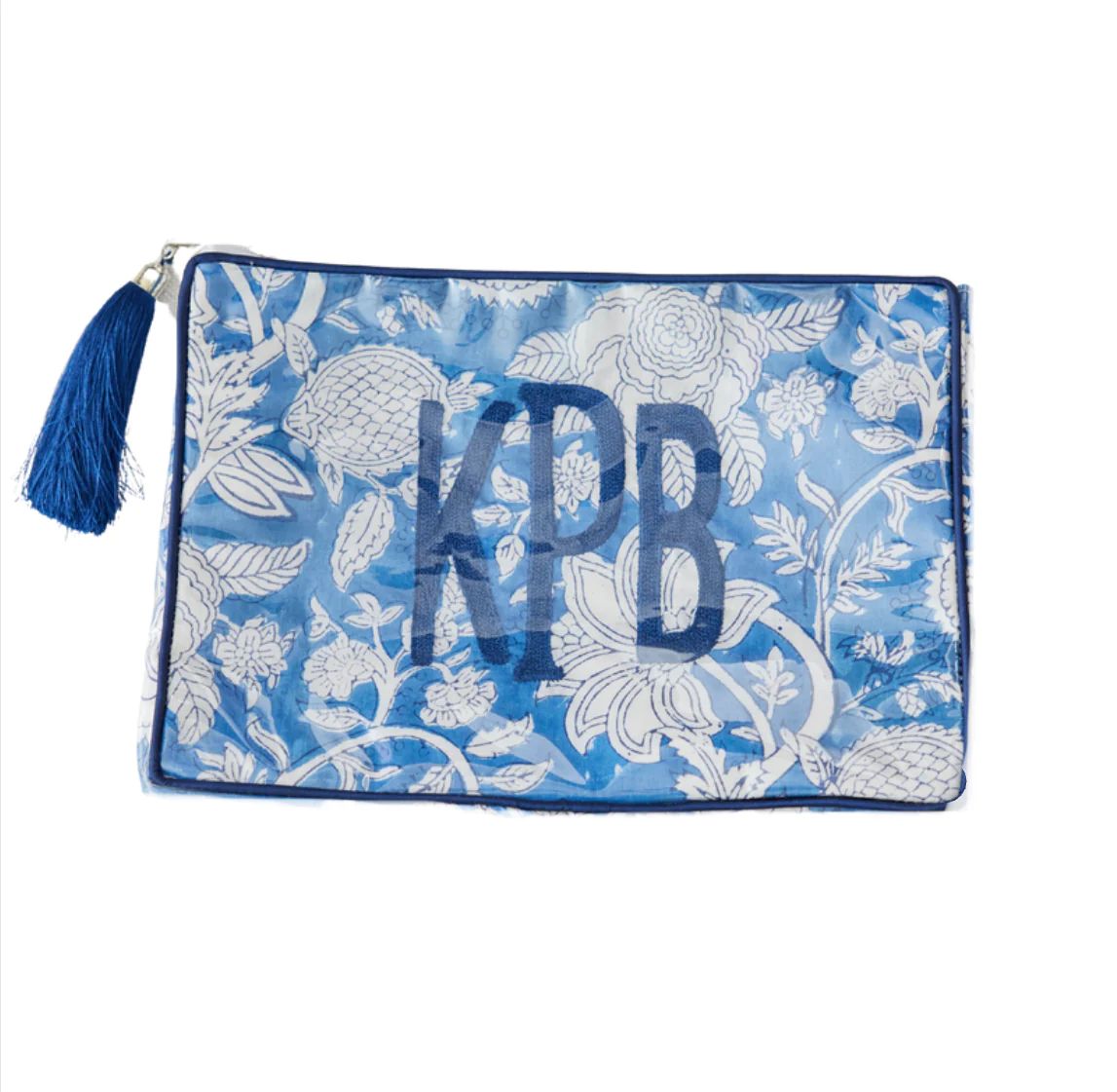The OG - Custom Block Print Bag - Blue / Navy | Beth Ladd Collections