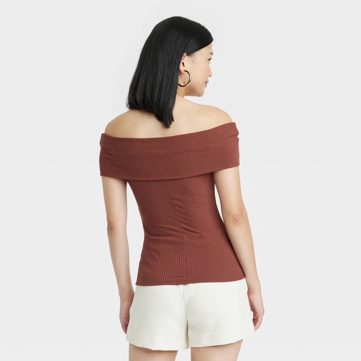 Women's Slim Fit Short Sleeve Off the Shoulder Top - A New Day™ | Target