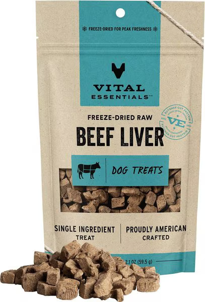 Vital Essentials Beef Liver Freeze-Dried Raw Dog Treats, 2.1-oz bag | Chewy.com