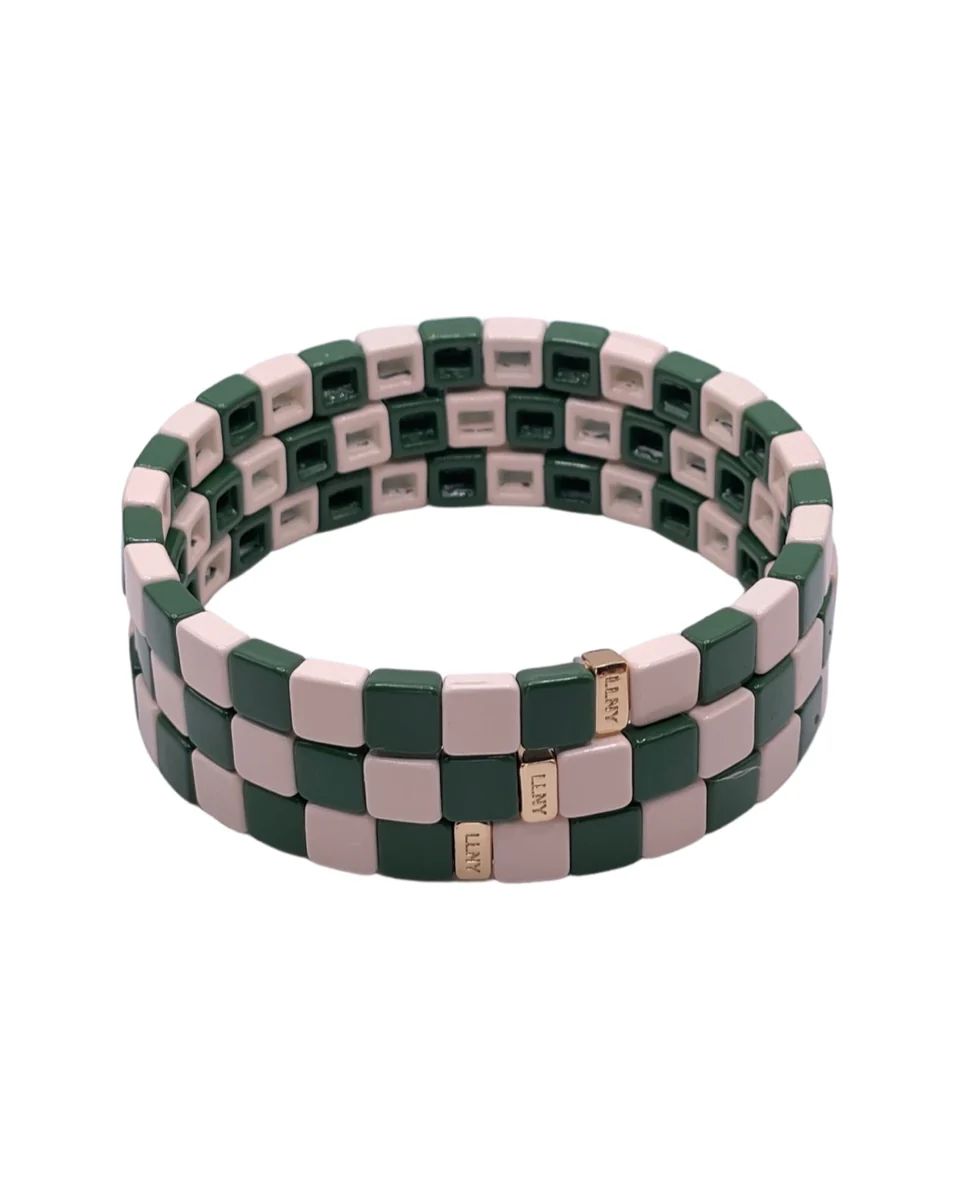 Evergreen Mini Checker Bracelet | La Lumiere NY