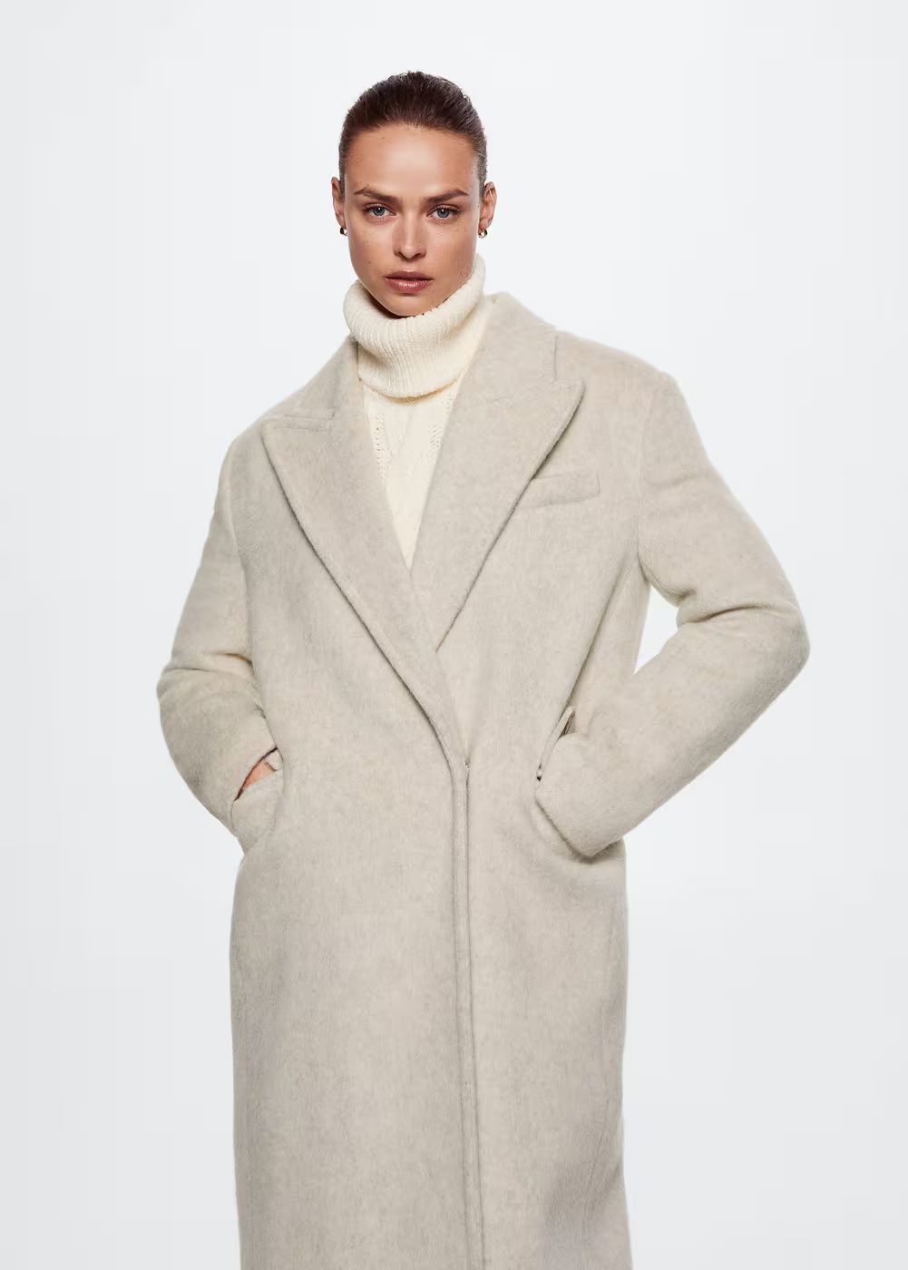 Wool coat fur effect -  Women | Mango United Kingdom | MANGO (UK)