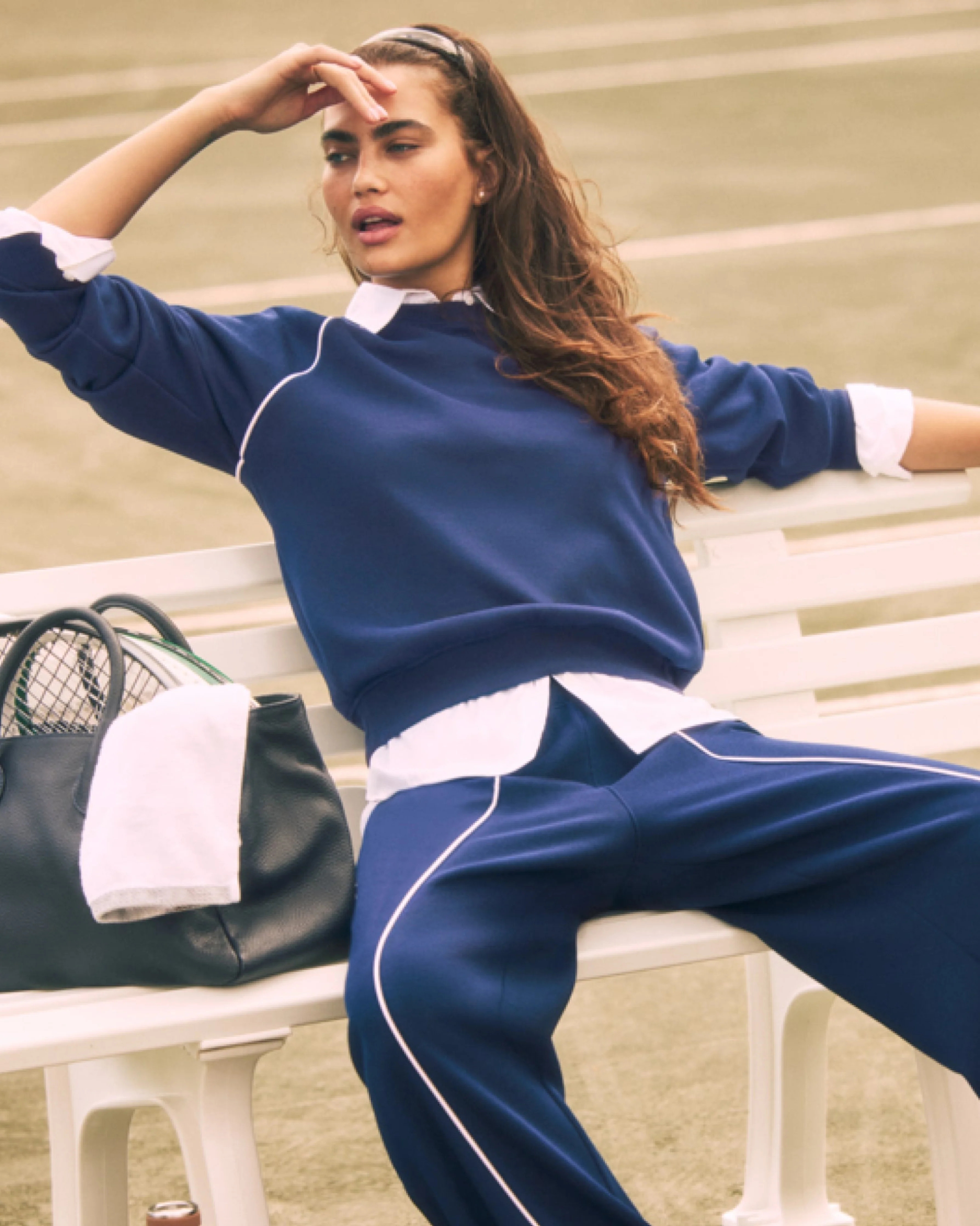 SPANX® AirEssentials Pique Long Sleeve Crewneck Top | Spanx