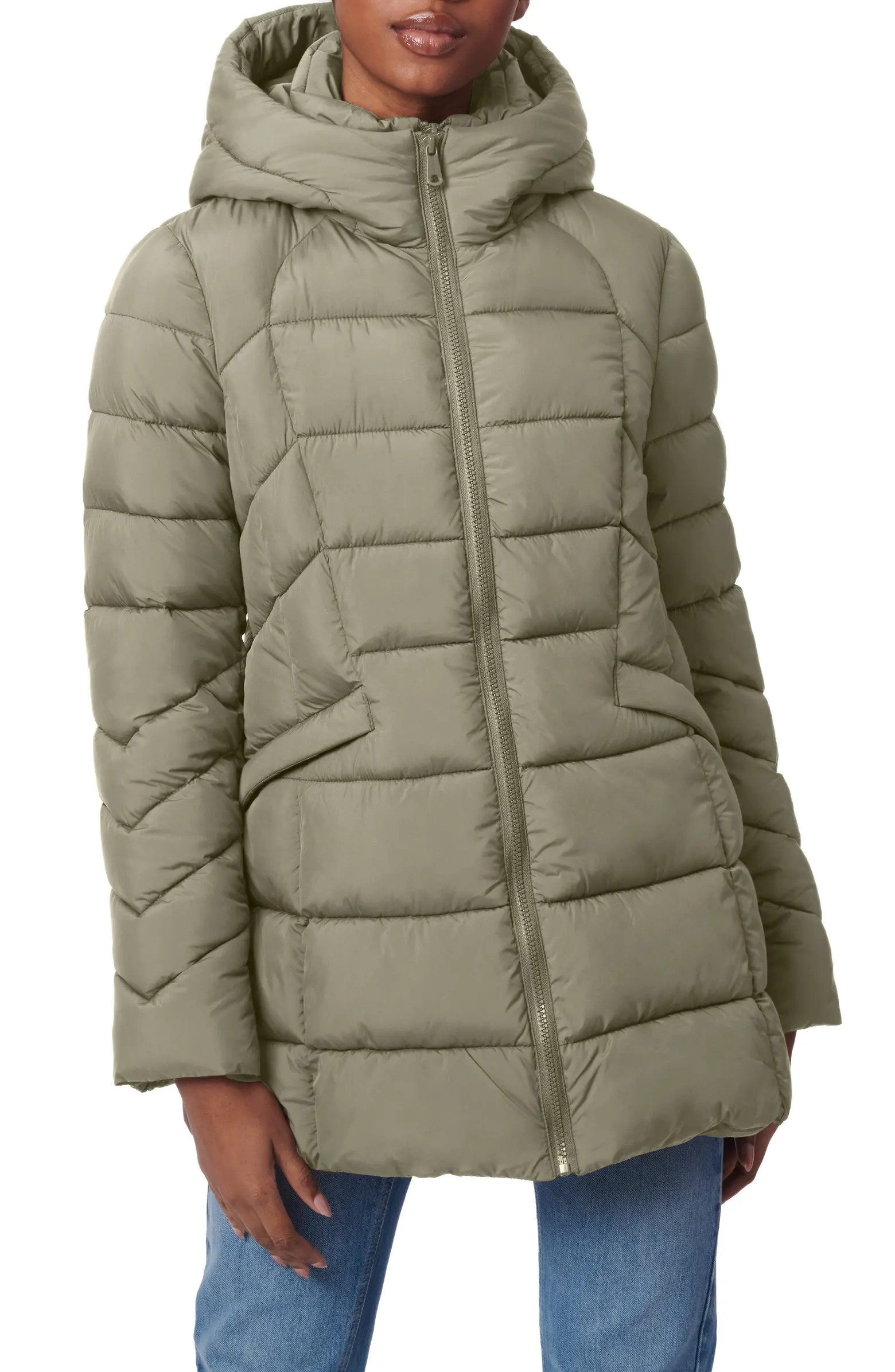 Hooded Puffer Jacket with Bib | Nordstrom