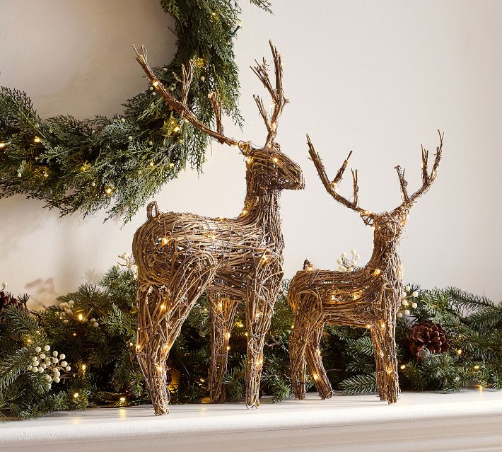 Lit Rattan Stag | Pottery Barn (US)