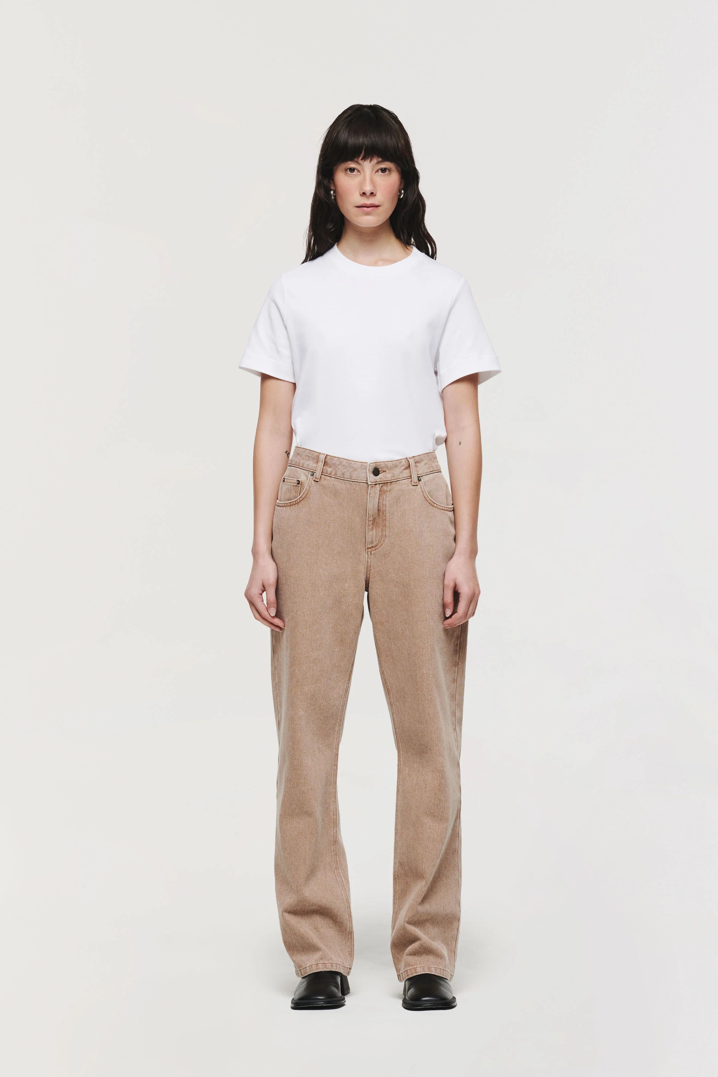 Miso | Perfect Long Straight Leg Jeans in Camel Clay | ALIGNE | Aligne UK