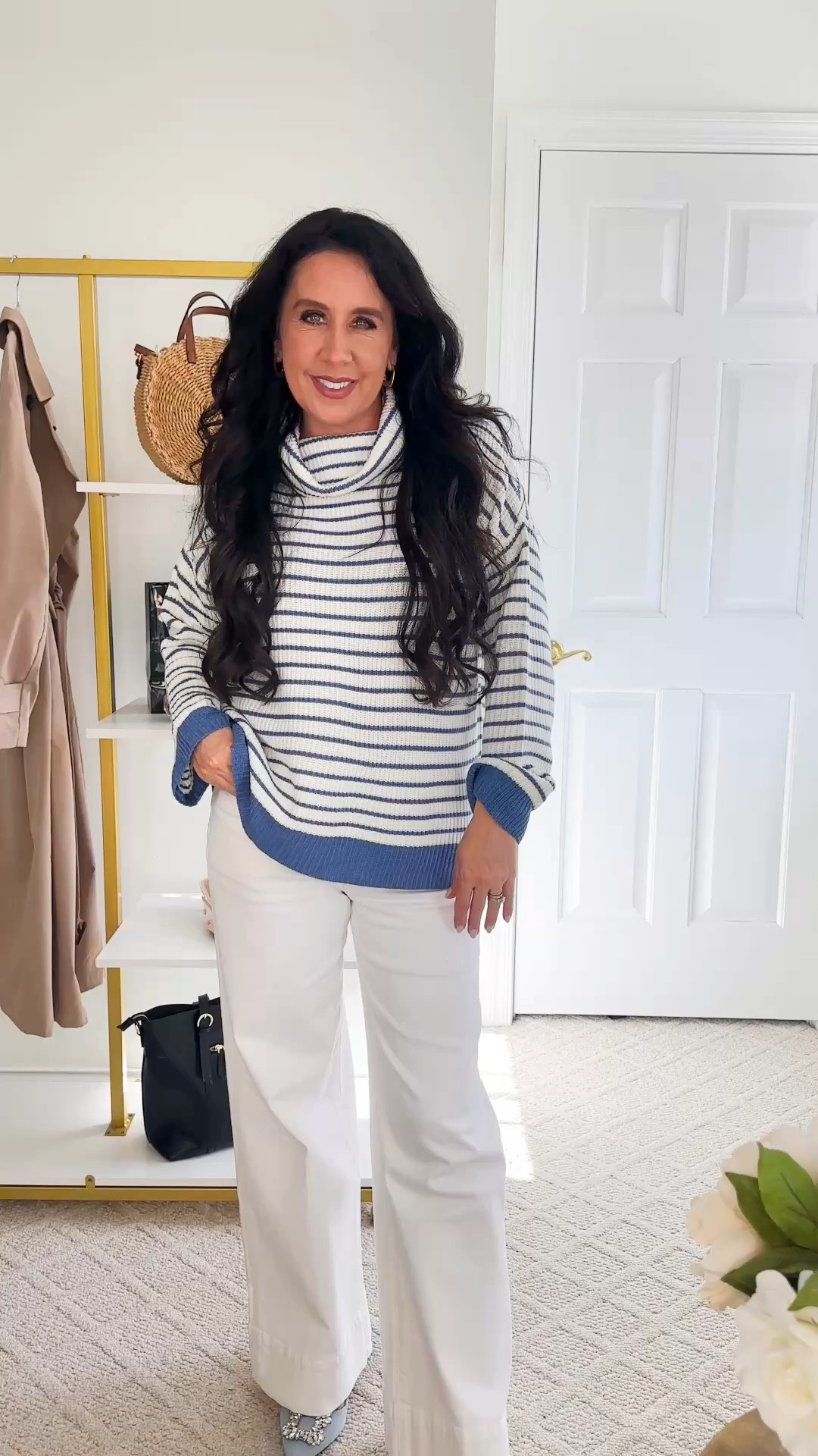Blue & white sweater/ white jeans
Early Spring casual outfit 

#LTKOver40 #LTKFindsUnder50 #LTKWatchNow