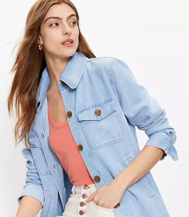Denim Shirt Jacket | LOFT