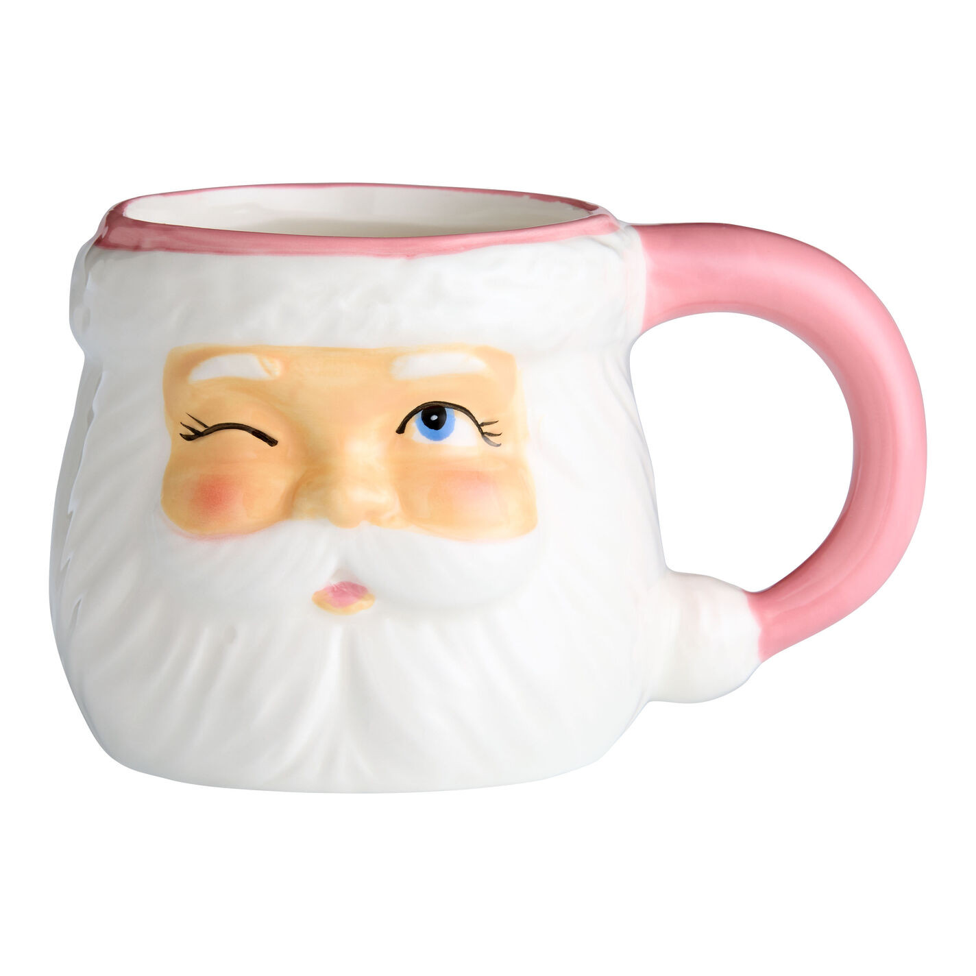 Pink Santa Figural Ceramic Mug | World Market
