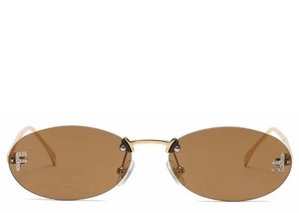 Miami Brown & Gold Oval Sunglasses | Jewel Boutique