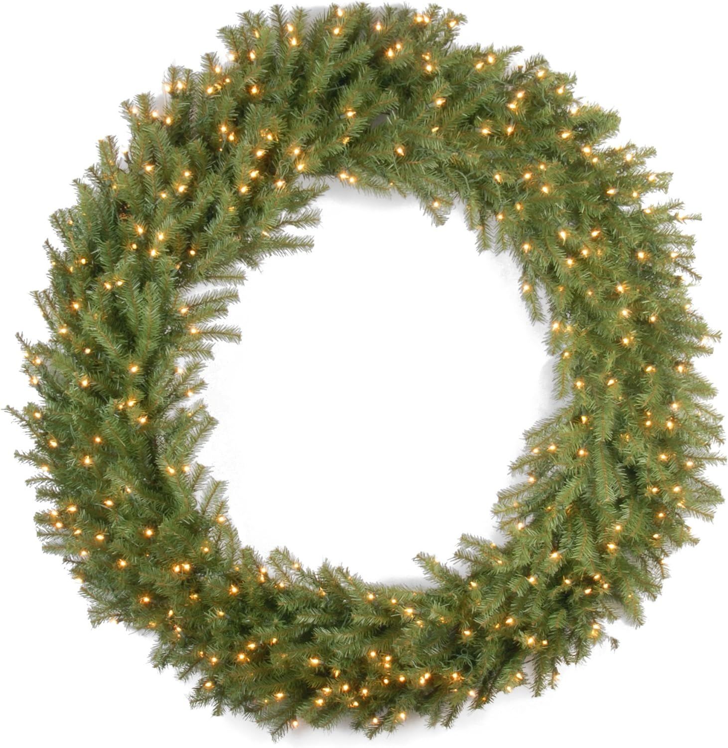 National Tree Company Pre-lit Artificial Christmas Wreath | Includes Pre-strung White Lights | No... | Amazon (US)