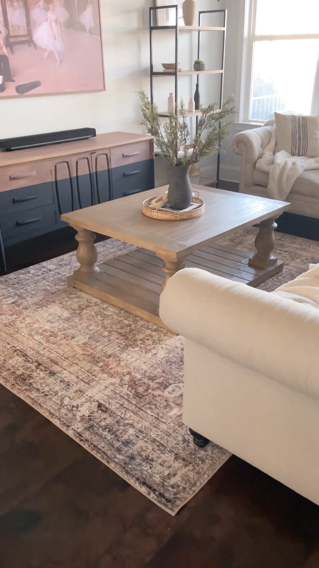 My new rug is really warming up this space with its deep blues and rust accents. It’s so soft and affordable, too.

#LTKhome