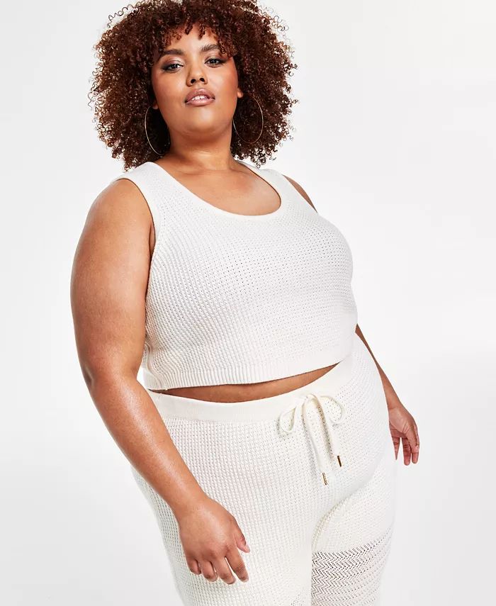 Nina Parker Trendy Plus Size Sleeveless Crochet Tank Top - Macy's | Macy's