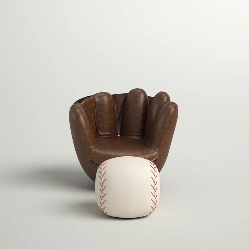 Abril Baseball Glove Kids Novelty Chair and Ottoman | Wayfair North America