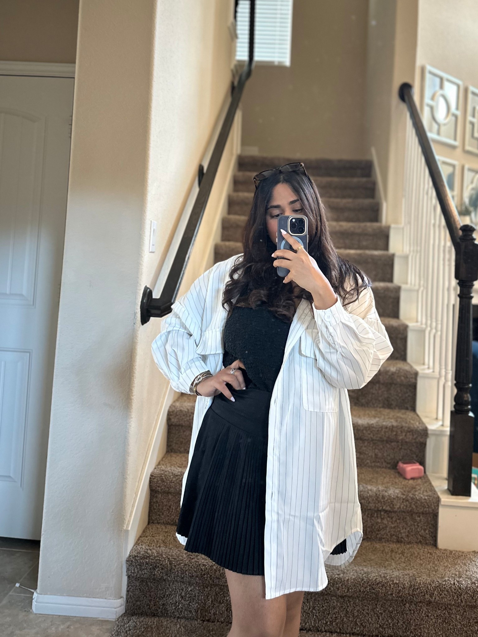 Tennis skirt and button down shirt dress #shein 

#LTKStyleTip #LTKFindsUnder50