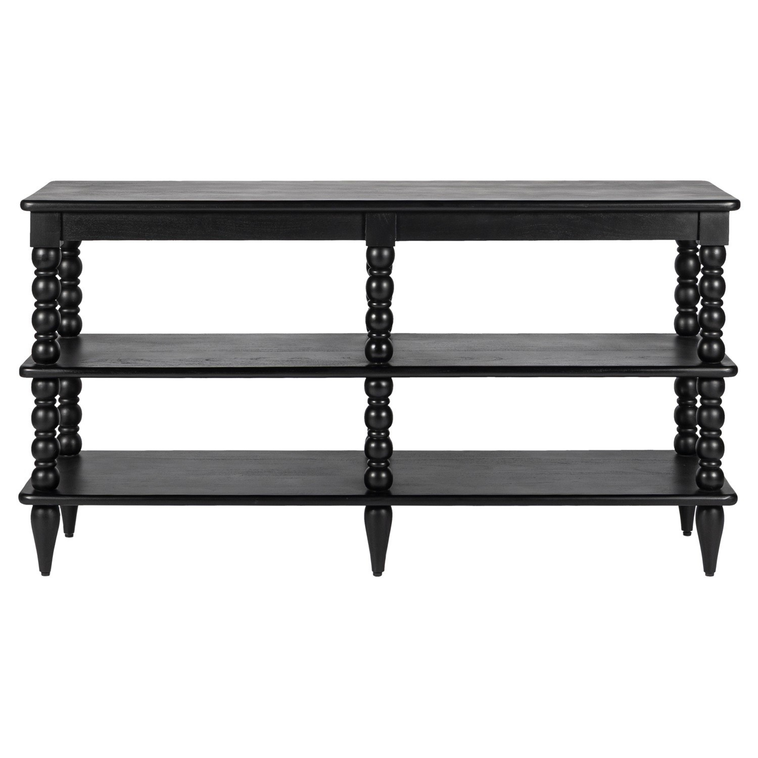 Thomas Updated Traditional Black Wood Spindle Wide Bookcase | Kathy Kuo Home