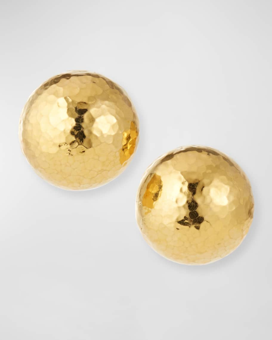 Hammered Gold Dome Clip Earrings | Neiman Marcus