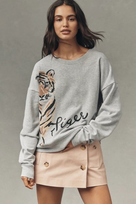 Maeve Tiger Graphic Sweatshirt | Anthropologie (US)