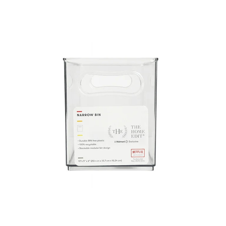 The Home Edit Clear Plastic Narrow Storage Bin - Walmart.com | Walmart (US)