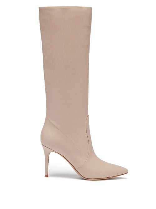 Gianvito Rossi - Hansen 85 Leather Knee-high Boots - Womens - Nude | Matches (US)