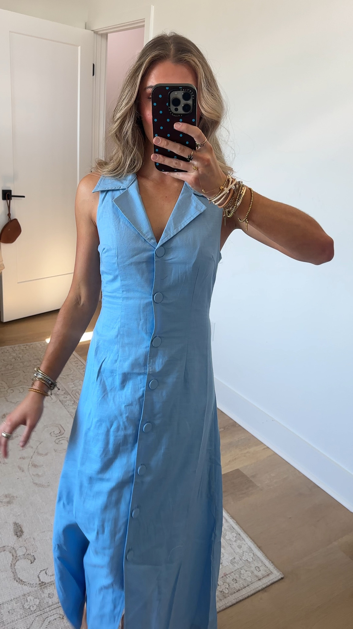 @petalandpup size xs The Galia Midi Dress is the perfect choice for summer days! It features a midi length, spread collar and sleeveless design. Functional buttons down the front give this dress a modern feel, while an elasticised waist band at the back provide a comfortable fit

#LTKootd #LTKdayinmylife #LTKSeasonal