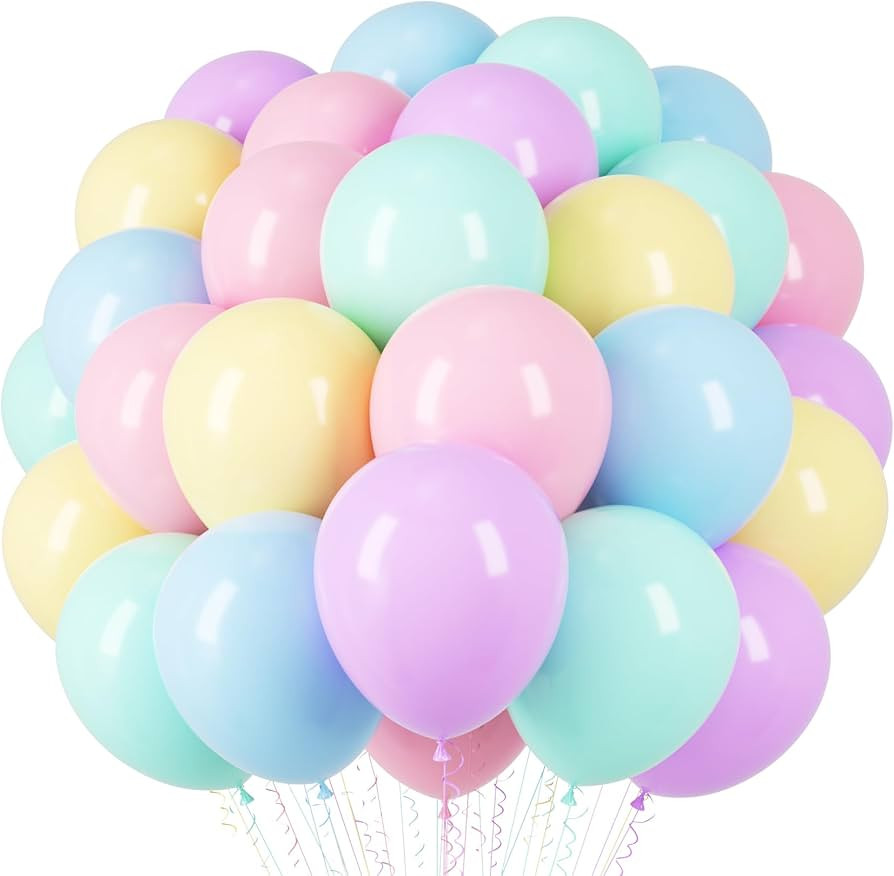 Amazon.com: Voircoloria Pastel Balloons, 66pack 12inch Macaron Latex Party Balloons for Graduatio... | Amazon (US)