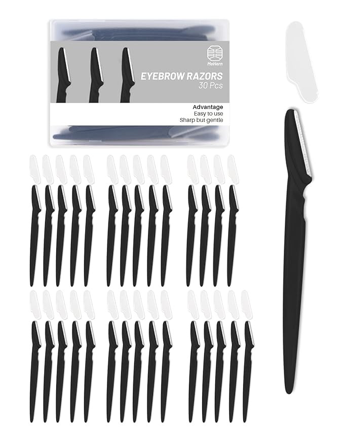 Eyebrow Razor for Women, 30 Pcs Dermaplane Razor for Women Face, Multipurpose Black Face Razors f... | Amazon (US)