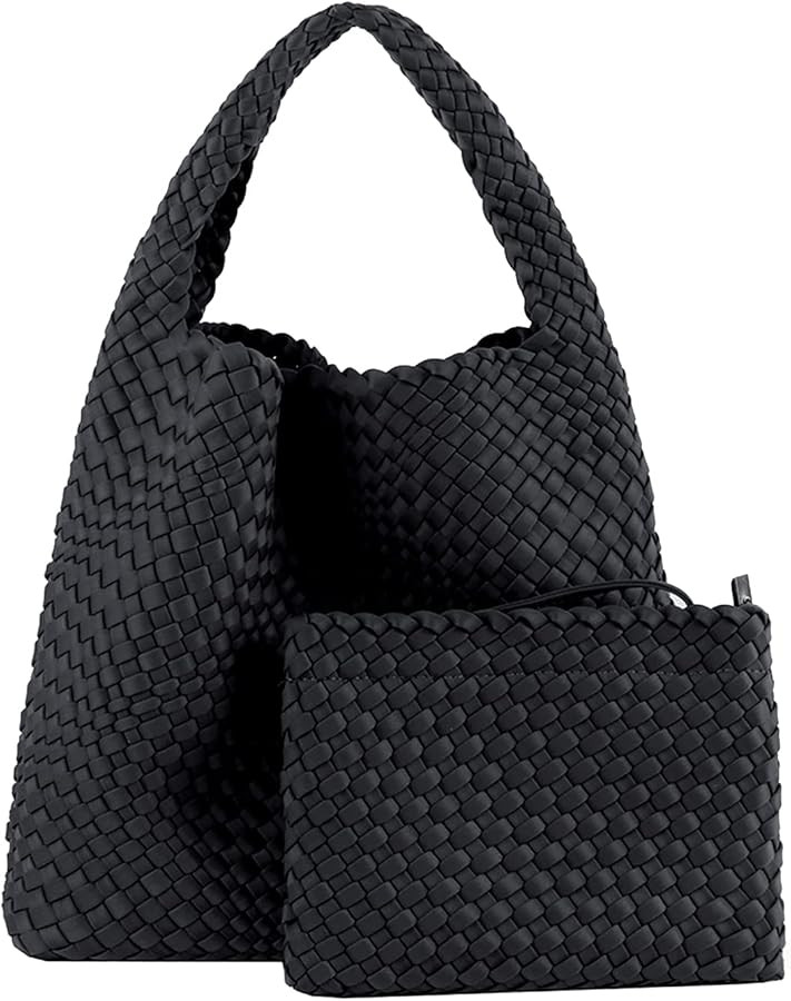 Fashion Woven Purse for Women Top-handle Shoulder Bag Neoprene Hobo Tote Retro Wrist Bag Travel H... | Amazon (US)