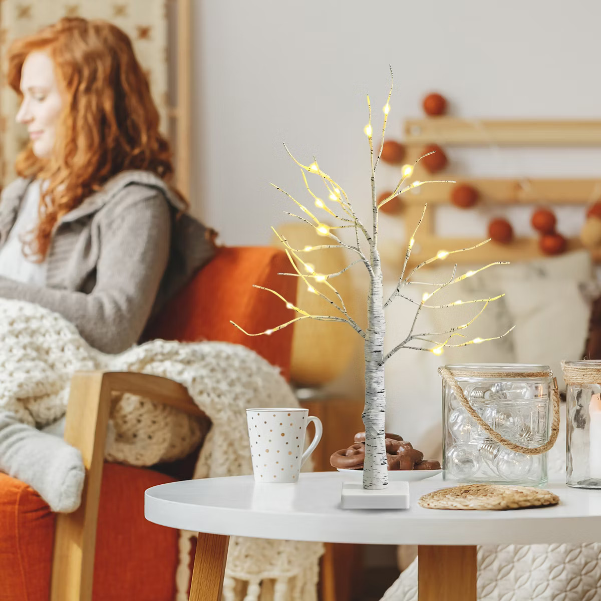 Costway 2ft/ 4ft/ 5ft/ 6ft Pre-lit White Twig Birch Tree for Christmas Holiday w/ LED Lights | Target