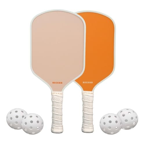 Recess Pickleball Starter Set, Premium Pickleball Paddles Set of 2 & Four (4) Pickle Balls - Strong & Durable Fiberglass, Lightweight, Honeycomb Core & Comfort Grip Handles - Perfect for Beginners | Amazon (US)