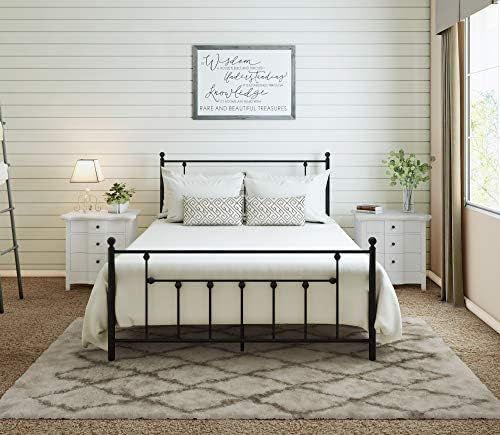 AMBEE21 Victorian Queen Metal Bed Frame with Headboard and Footboard Platform/Wrought Iron/Heavy Dut | Amazon (US)