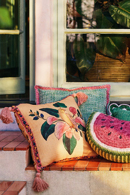 Farm Rio x Anthropologie Tassel Outdoor Pillow | Anthropologie (US)