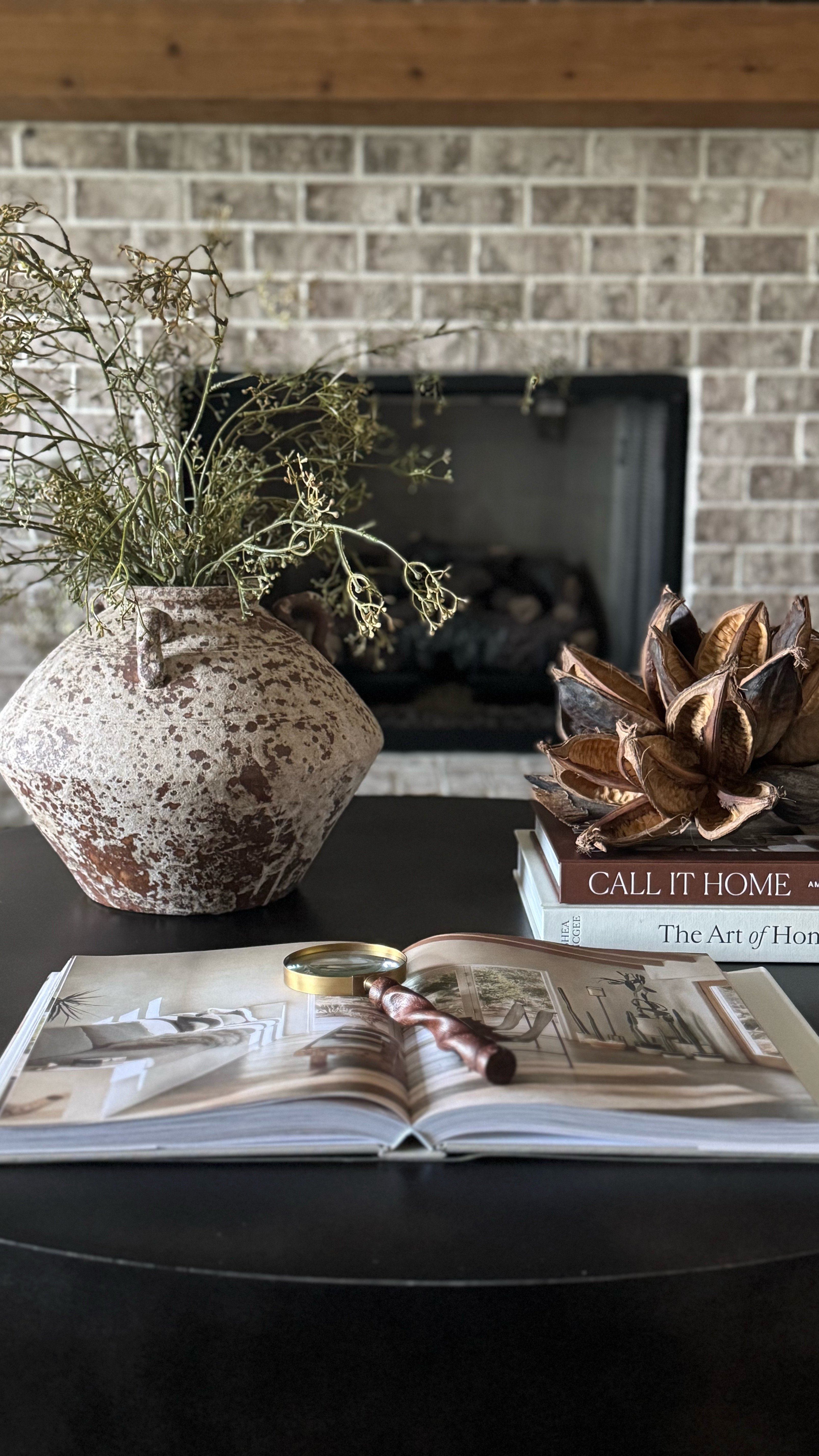 Coffee table refresh!!

I wanted a new look…
But instead of buying more decor, I moved a few of my favorite things around.

A moody, textured vessel, a couple of go-to coffee table books, a dried star pod to add the earthy organic feel, and a simple magnifying glass to top it off.

Now it feels layered, intentional, and just a little more me.

If this feels like you too, I’d love for you to follow along! 

IG @housemademoore

#coffeetablestyling #shopyourhome #neutraldecor #cozydetails #intentionalspaces #budgetfriendlyfinds #housemademoore