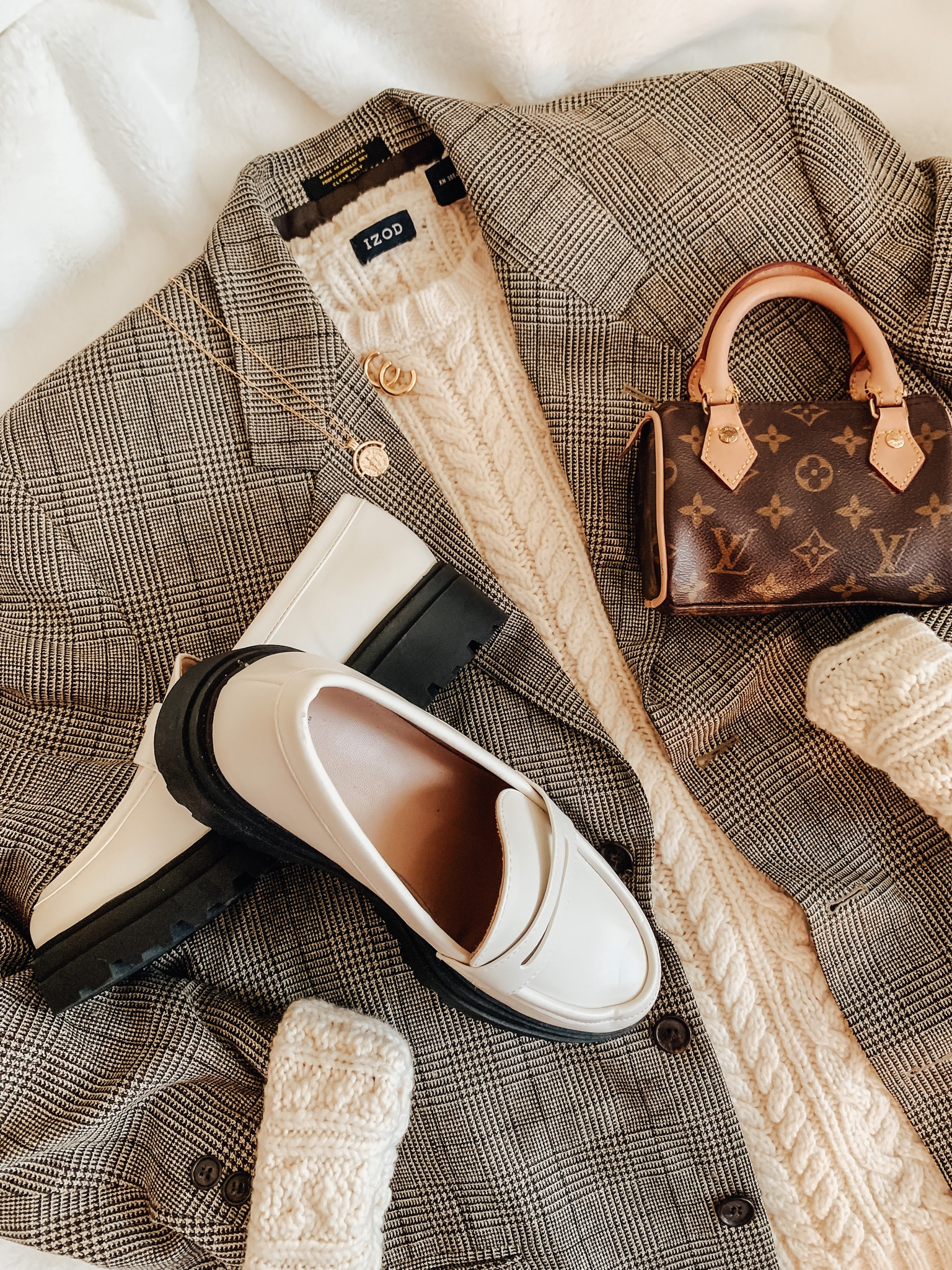 cream brown outfit