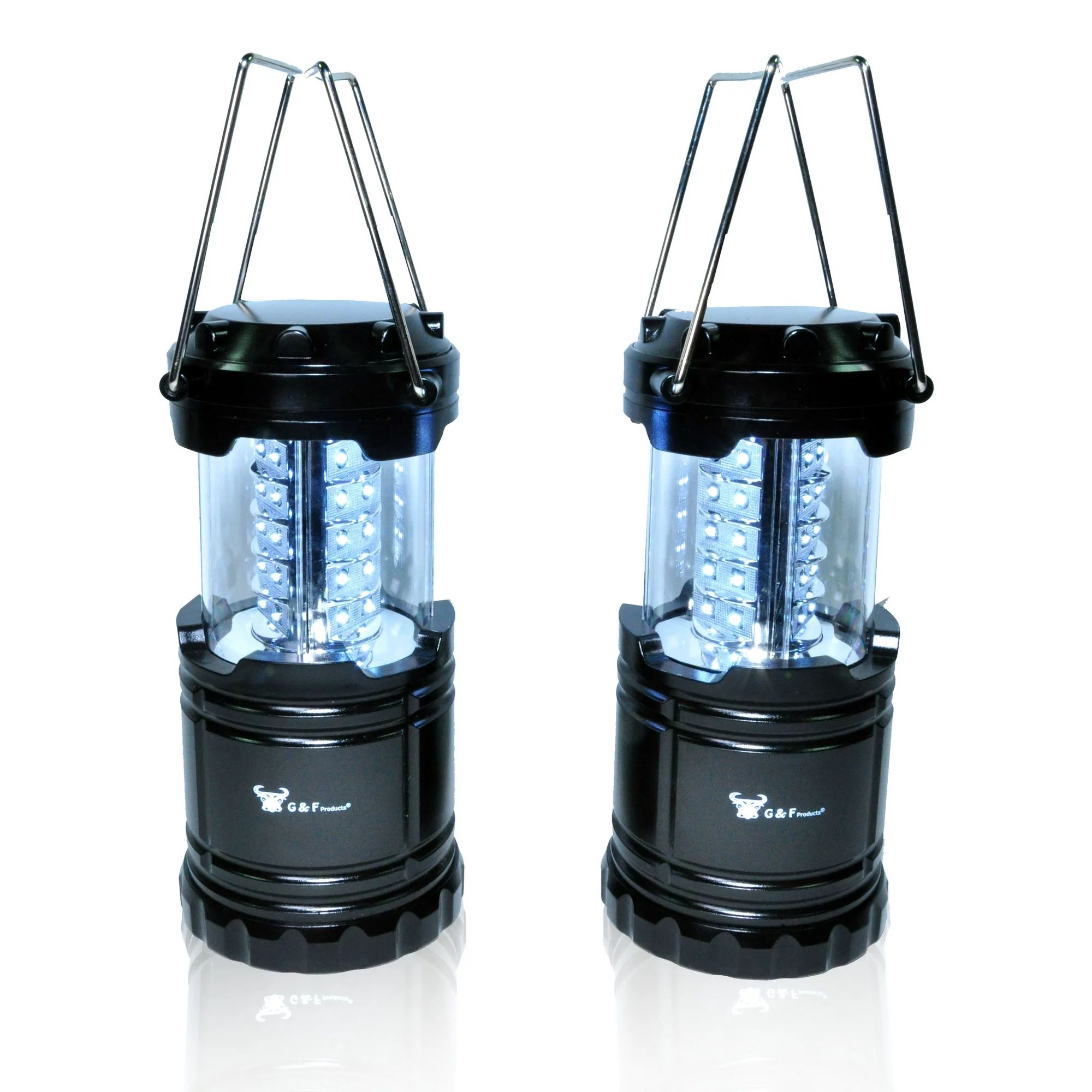 2 Pack of Water Resistant Portable Ultra Bright LED Lantern Flashlight for Hiking, Camping, Black... | Walmart (US)