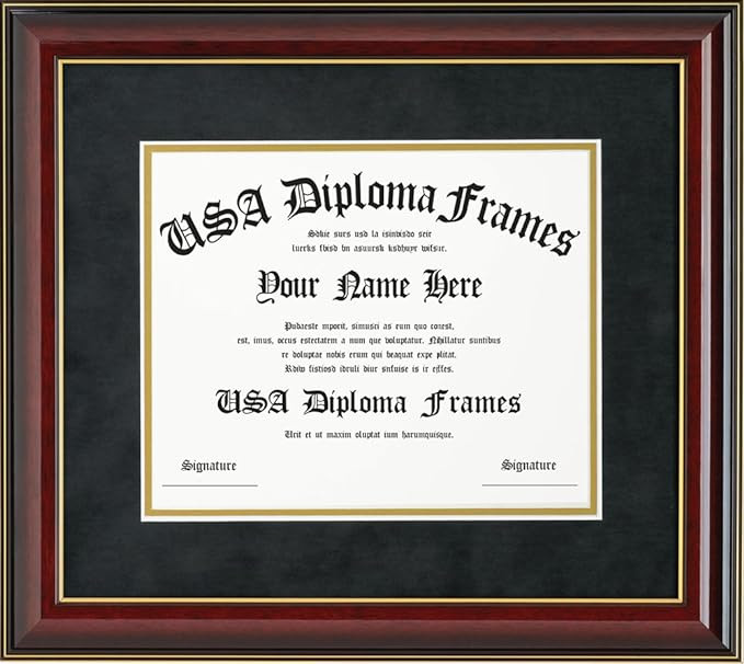 Glossy Cherry Mahogany with Gold Trim Diploma Frame (8.5 x 11) | Amazon (US)