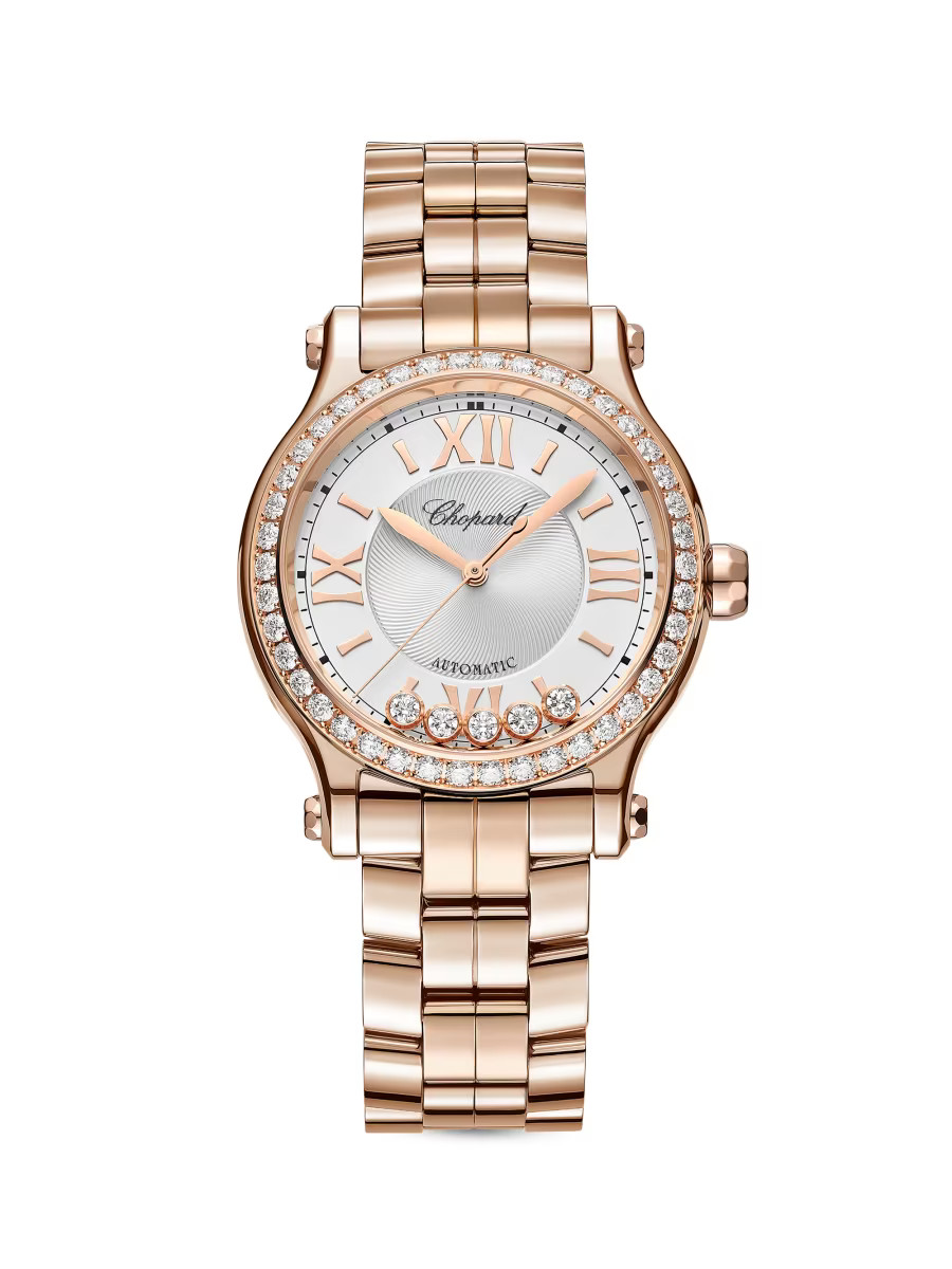 Happy Sport 18K Rose Gold & 1.25 TCW Diamond Bracelet Watch/33MM | Saks Fifth Avenue