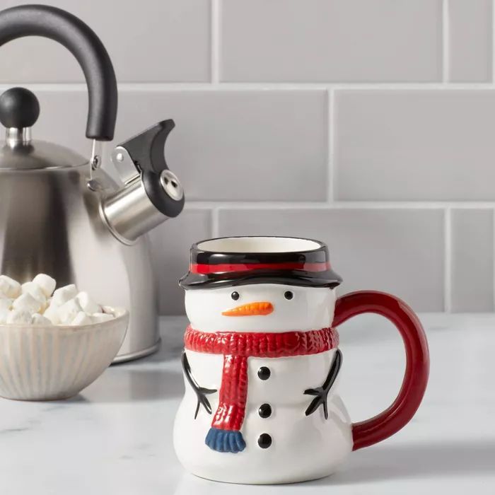 13oz Earthenware Snowman Christmas Mug - Threshold™ | Target