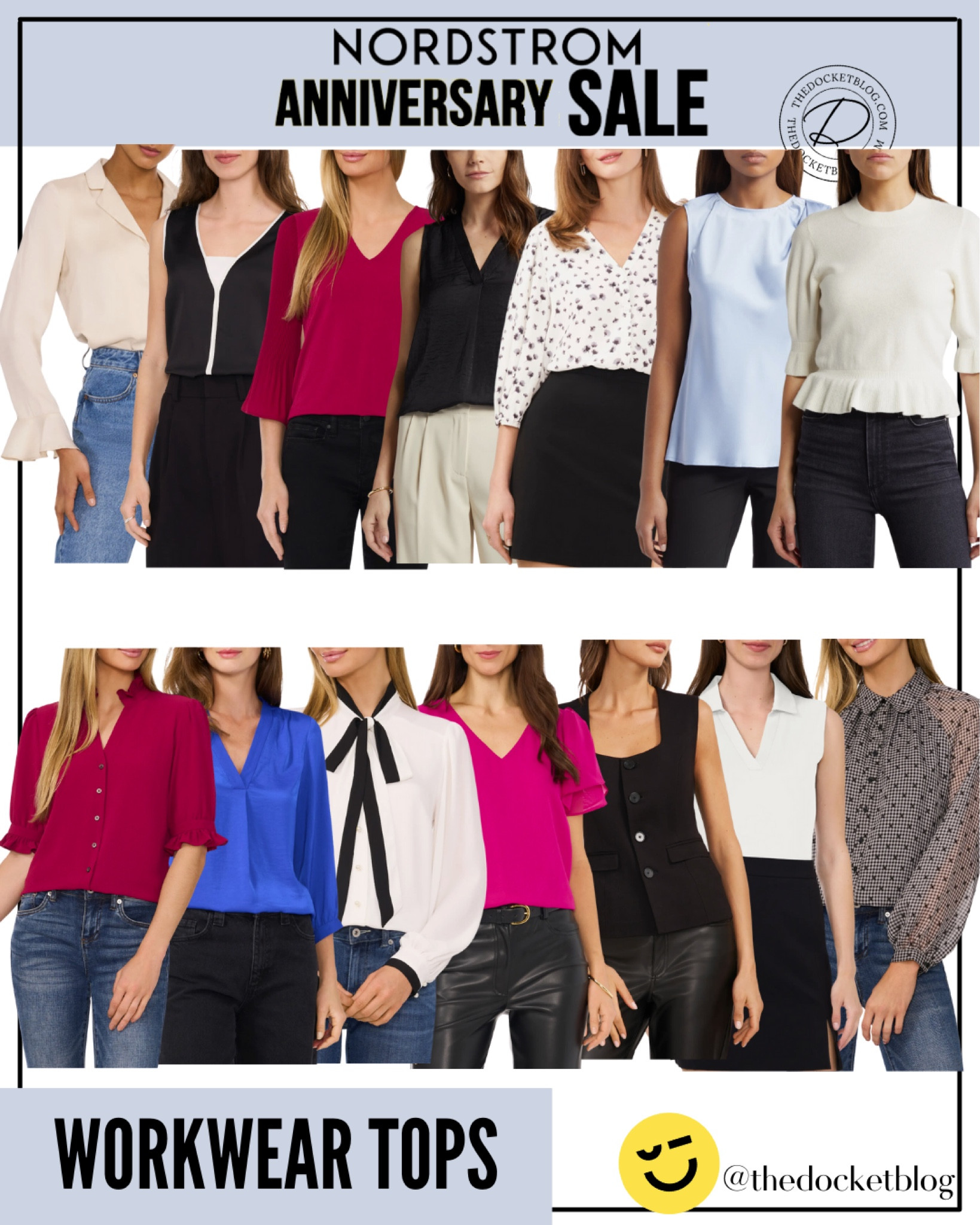 Nordstrom Anniversary Sale: Workwear Tops 

Womens business professional workwear and business casual workwear and office outfits midsize outfit midsize style 