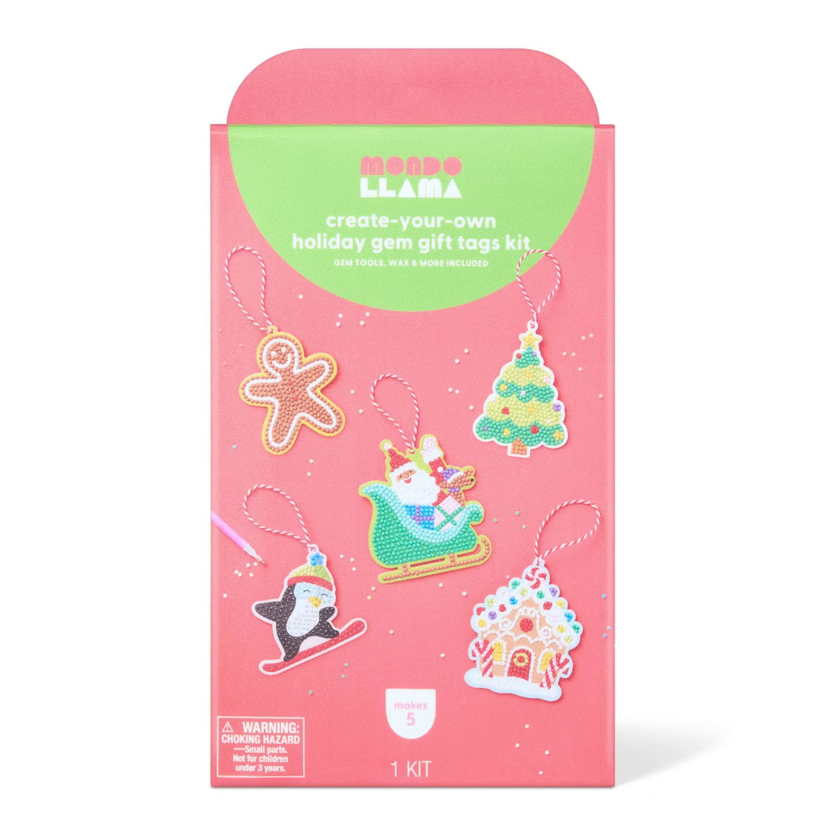 Christmas Craft 5ct Gem Art Gift Tags Activity Kit - Mondo Llama™ | Target