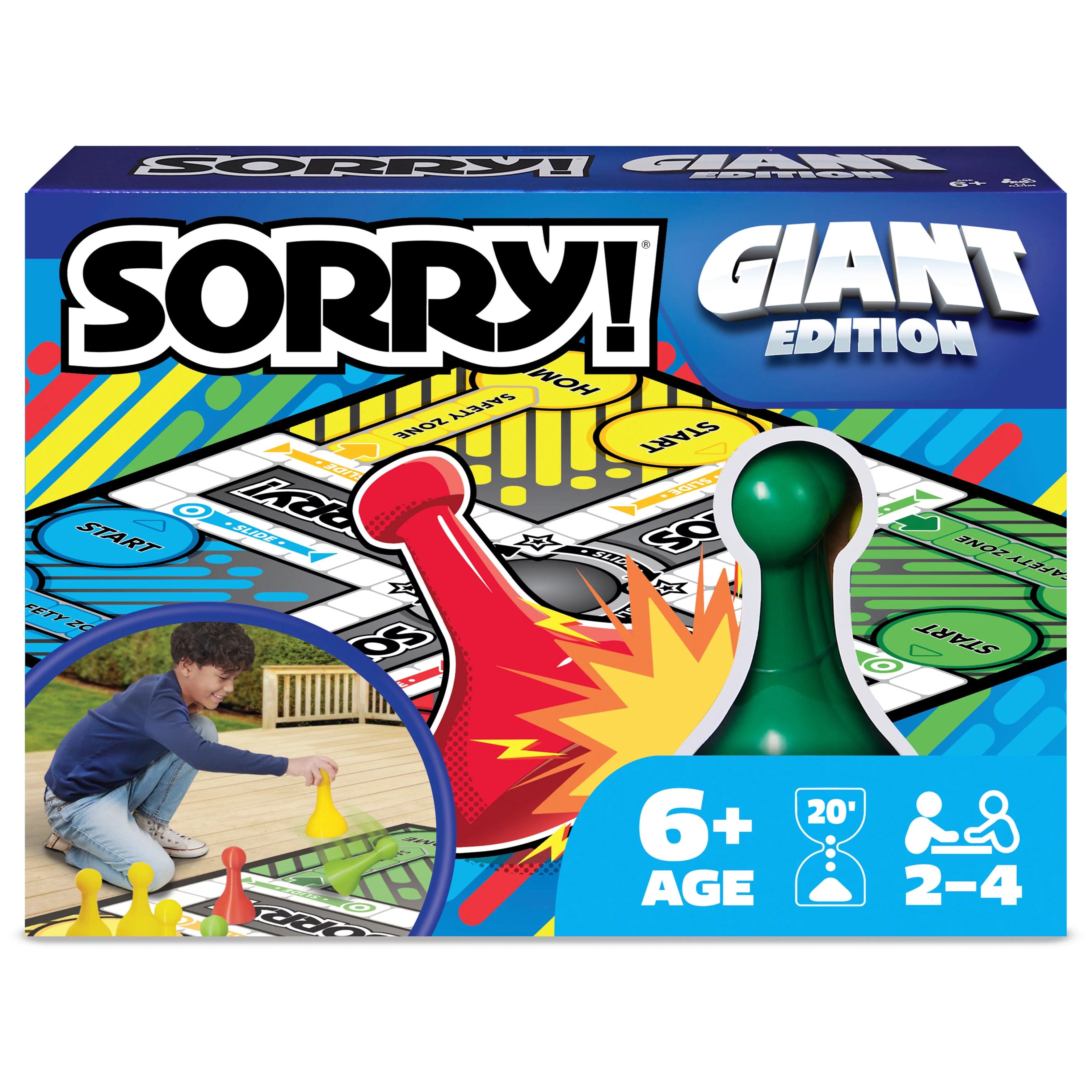 Sorry Board Game, Giant Edition Family Indoor Outdoor, For Kids 6 & Up | Walmart (US)